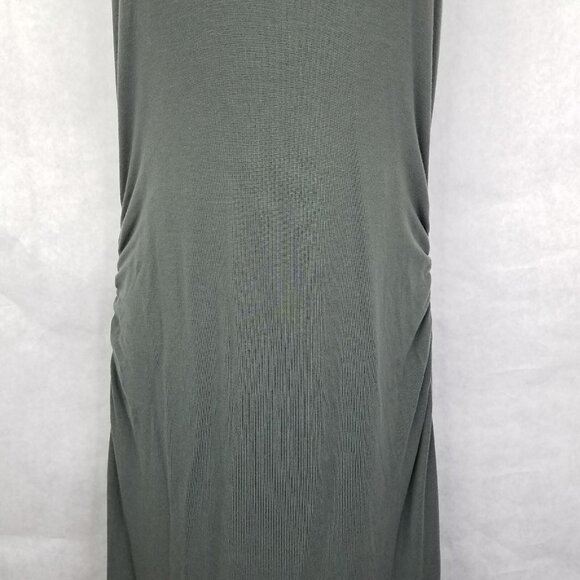 Athleta Serenity T-Strap Racerback Ruched Side Maxi Dress Sz S Grey Stretch Flaw - Picture 3 of 16